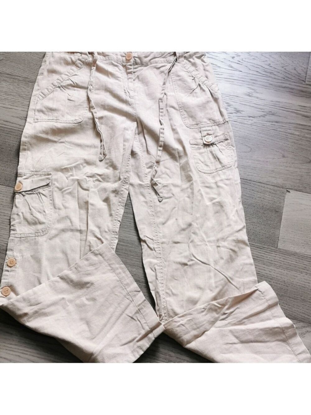 Dahlia Collection Linen/cotton Beachy Boho pants. Size 8.